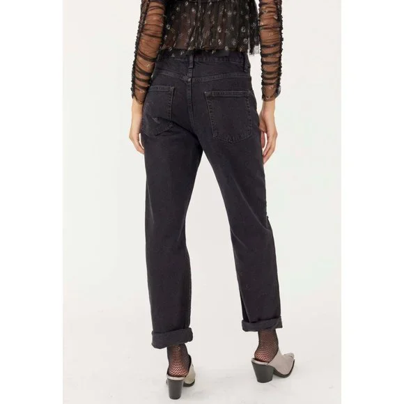🎉LAST CHANCE🎉 NWT Free People Bren Boyfriend Jean / Black Magic - Picture 4 of 7